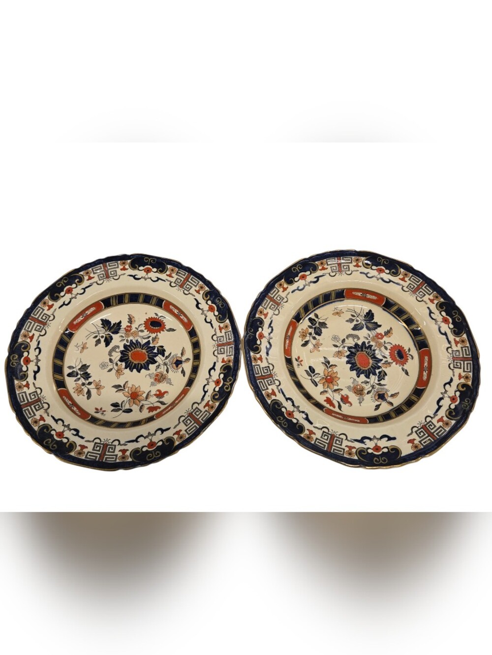 Set of 2 Antique  Mason's Ironstone‎ dinner plates in the "Windsor" pattern